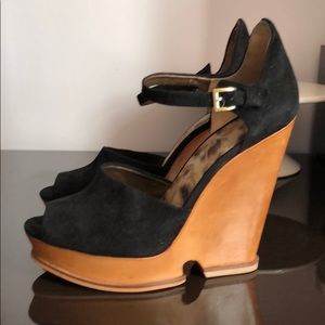 Sam Edelman Platform Ankle Strap Suede Shoes